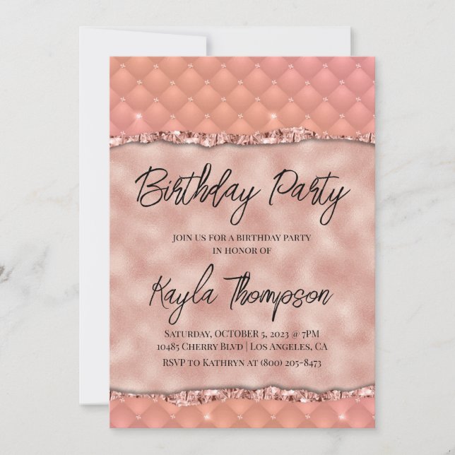 Invitación a la fiesta de cumpleaños del Purpurina (Anverso)