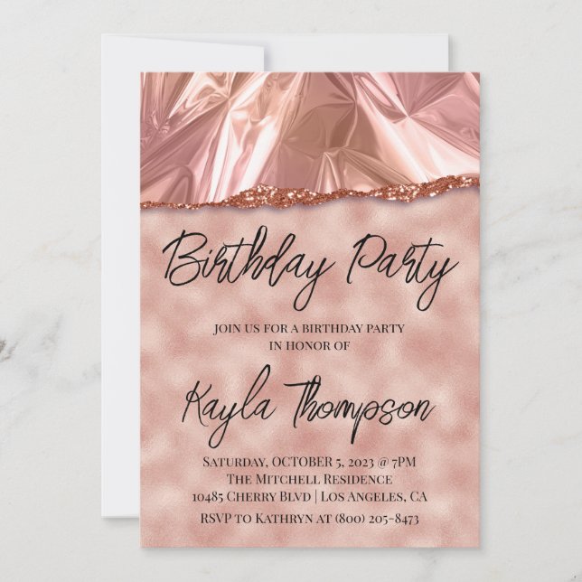 Invitación a la fiesta de cumpleaños del Purpurina (Anverso)
