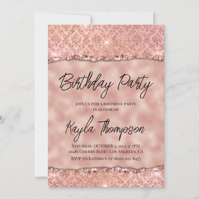 Invitación a la fiesta de cumpleaños del Purpurina (Anverso)