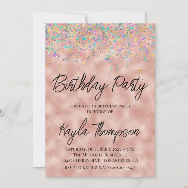 Invitación a la fiesta de cumpleaños del Purpurina (Anverso)