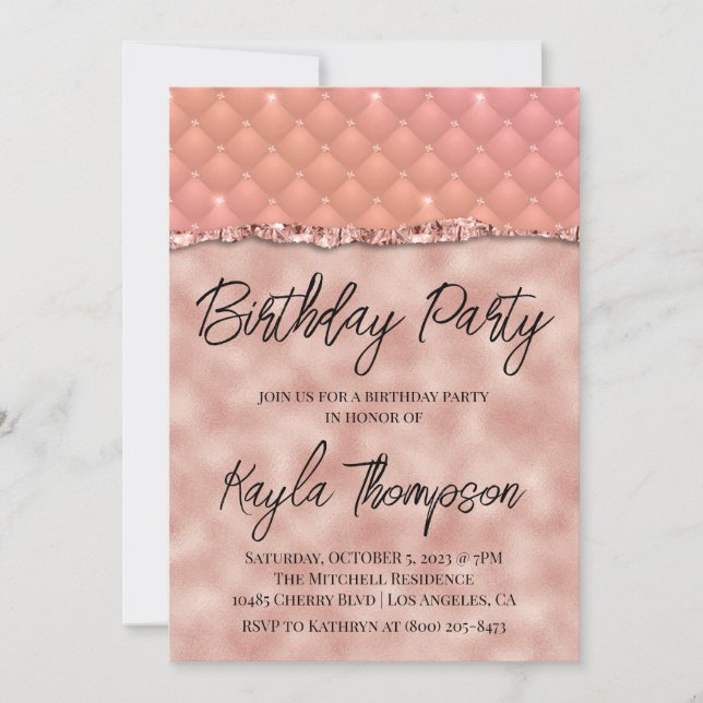 Invitación a la fiesta de cumpleaños del Purpurina (Anverso)