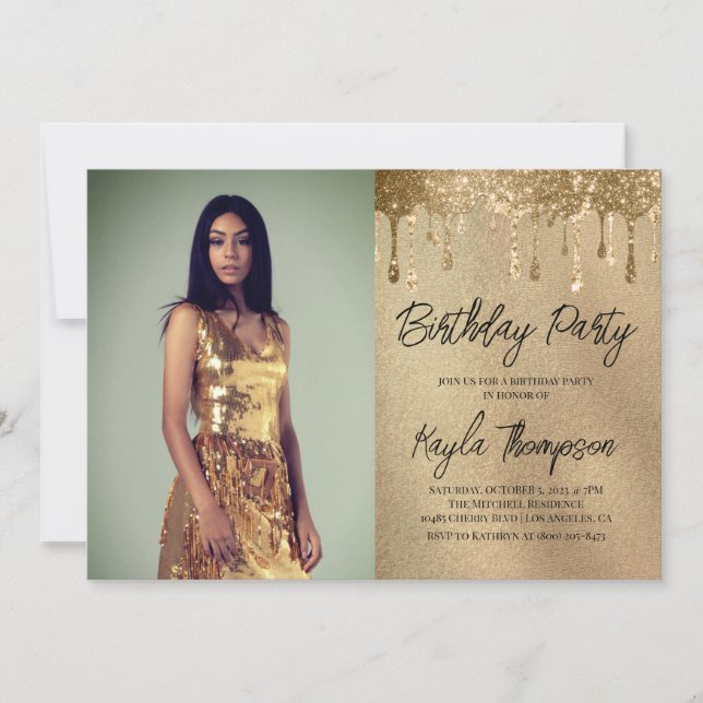 Invitación a la fiesta de cumpleaños del Purpurina (Anverso)