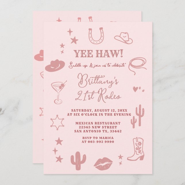 Invitación a la Fiesta de Cumpleaños del Rancho Su (Anverso / Reverso)