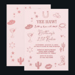 Invitación a la Fiesta de Cumpleaños del Rancho Su<br><div class="desc">Invitación occidental de Cowgirl Boot Floral. Cumpleaños rústico de las Vaqueras Occidentales 21,  30 o 40.</div>