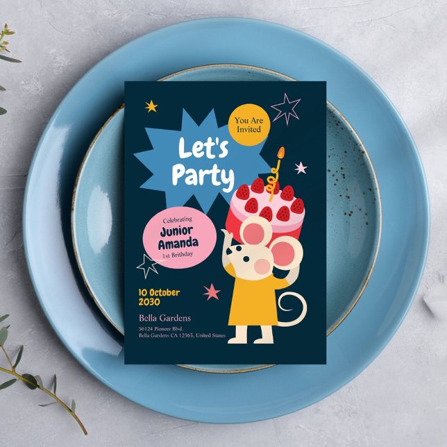 Invitación a la fiesta de cumpleaños del ratón (Subido por el creador)