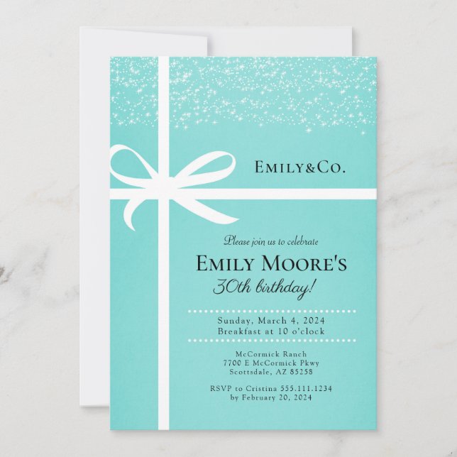 Invitación a la fiesta de cumpleaños del regalo az (Anverso)