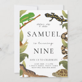 Invitación a la fiesta de cumpleaños del reptil