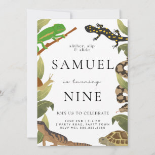Invitación a la fiesta de cumpleaños del reptil
