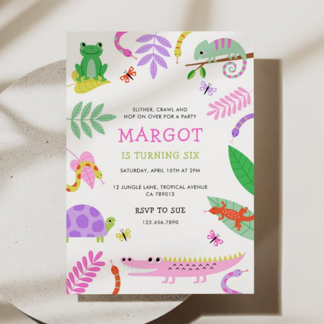 Invitación a la fiesta de cumpleaños del reptil (Subido por el creador)