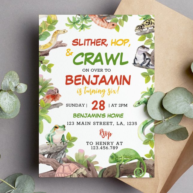 Invitación a la fiesta de cumpleaños del reptil (Subido por el creador)