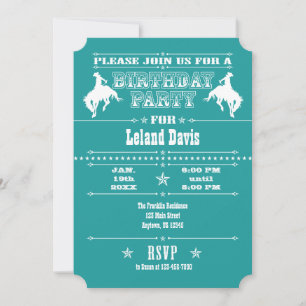 Invitación a la fiesta de cumpleaños del Rodeo de 