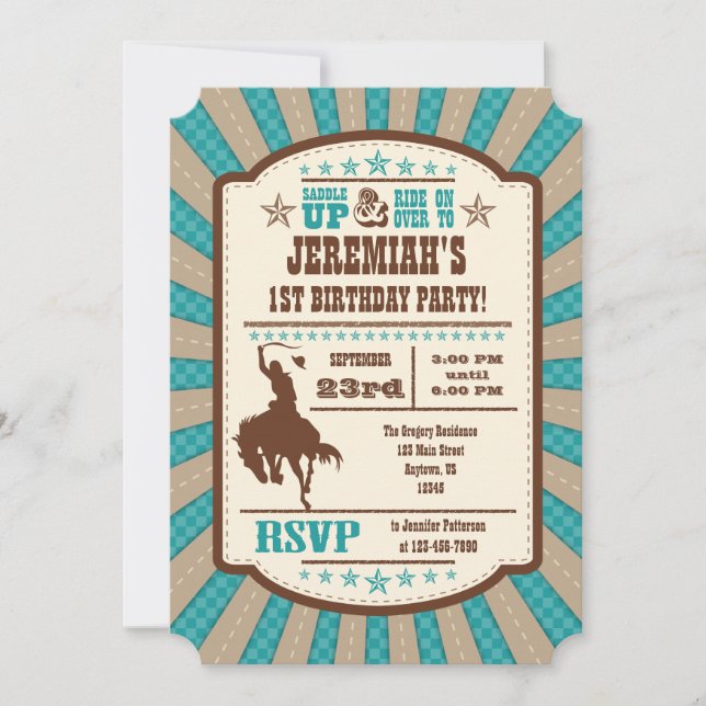 Invitación a la fiesta de cumpleaños del Rodeo de  (Anverso)