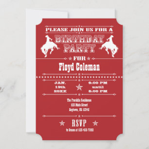 Invitación a la fiesta de cumpleaños del Rodeo de