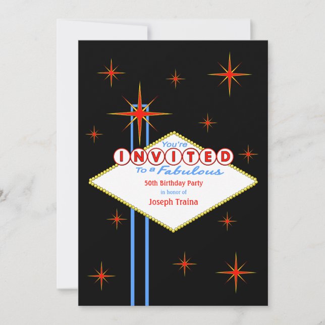 Invitación a la fiesta de cumpleaños del Rótulo de (Anverso)
