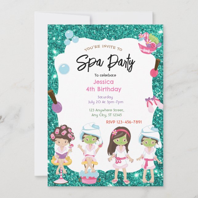 Invitación a la fiesta de cumpleaños del Spa (Anverso)