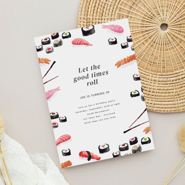 Invitación a la fiesta de cumpleaños del sushi de  (Subido por el creador)