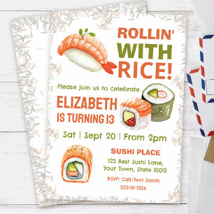 Invitación a la fiesta de cumpleaños del sushi edi