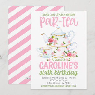 Invitación a la fiesta de cumpleaños del té