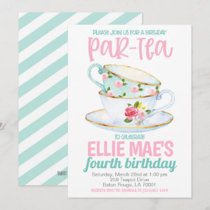 Invitación a la fiesta de cumpleaños del té