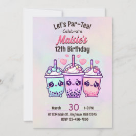 Invitación a la fiesta de cumpleaños del té de bur