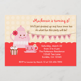 Invitación a la fiesta de cumpleaños del té dulce