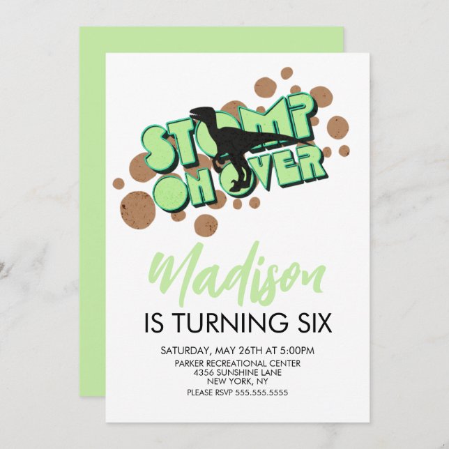 Invitación a la fiesta de cumpleaños del tema de l (Anverso / Reverso)