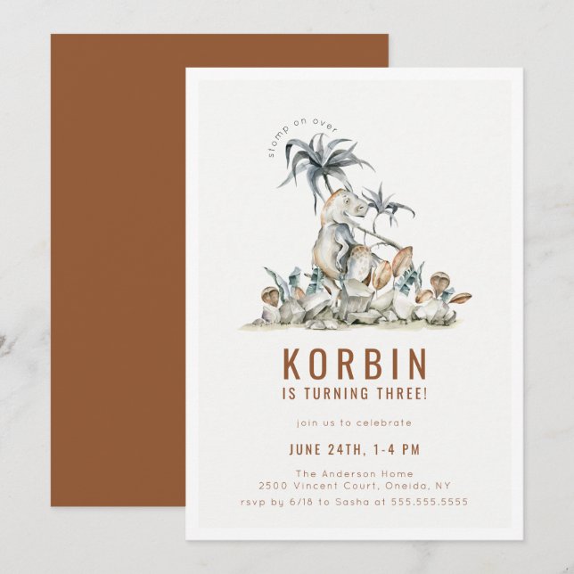 Invitación a la fiesta de cumpleaños del tema de l (Anverso / Reverso)