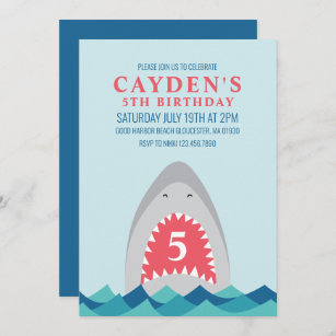 Invitación a la fiesta de cumpleaños del tiburón