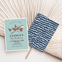 Invitación a la fiesta de cumpleaños del tiburón