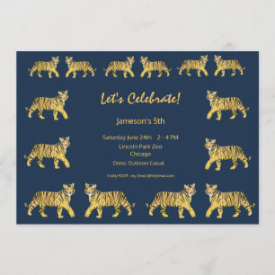 Invitación a la fiesta de cumpleaños del tigre