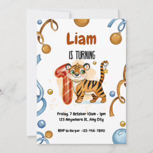 Invitación a la fiesta de cumpleaños del tigre lin