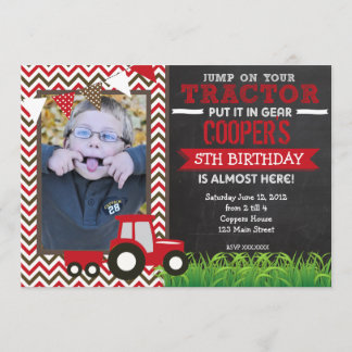 Invitación a la fiesta de cumpleaños del Tractor d