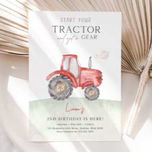 Invitación a la fiesta de cumpleaños del Tractor d