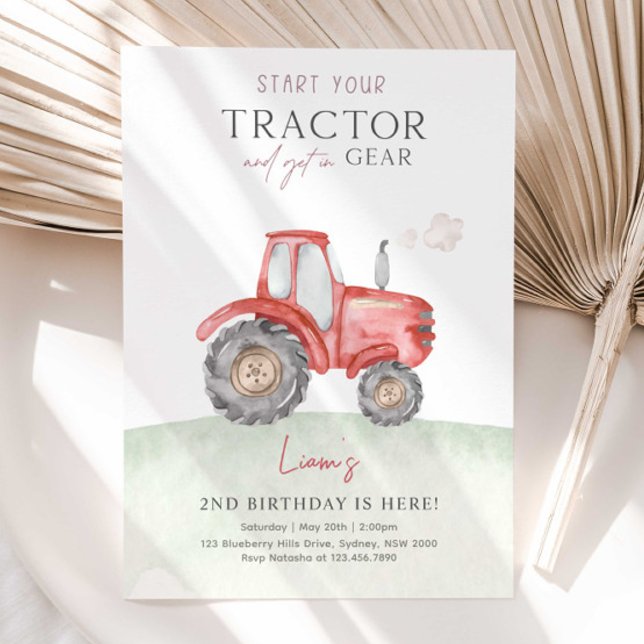 Invitación a la fiesta de cumpleaños del Tractor d (Subido por el creador)