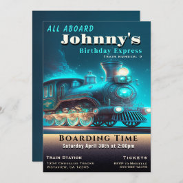 Invitación a la fiesta de cumpleaños del tren