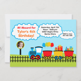 Invitación a la fiesta de cumpleaños del tren