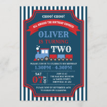 Invitación a la fiesta de cumpleaños del tren