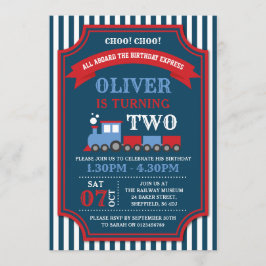Invitación a la fiesta de cumpleaños del tren
