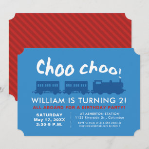 Invitación a la fiesta de cumpleaños del tren