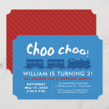 Invitación a la fiesta de cumpleaños del tren