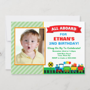 Invitación a la fiesta de cumpleaños del tren a to