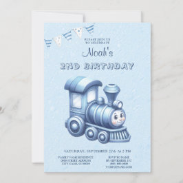 Invitación a la fiesta de cumpleaños del tren azul