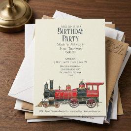 Invitación a la fiesta de cumpleaños del tren de v