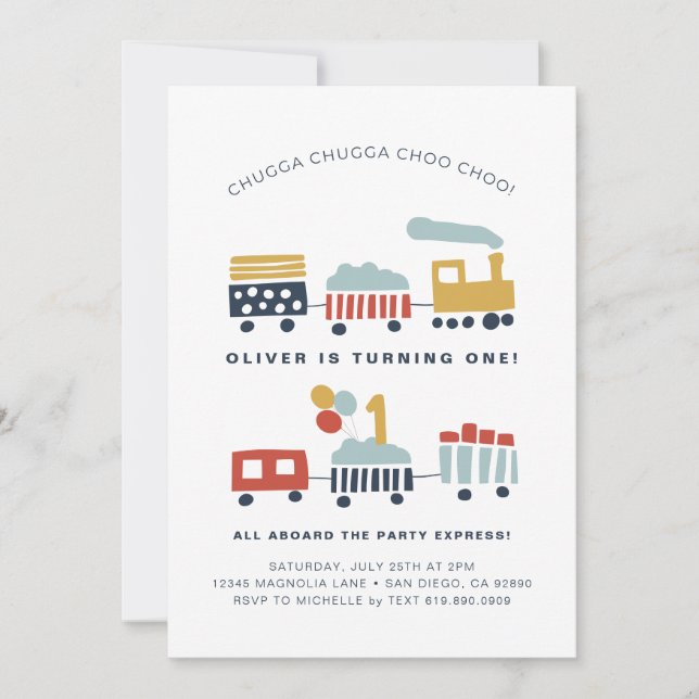 Invitación a la fiesta de cumpleaños del tren ・ Ed (Anverso)