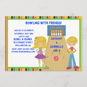 Invitación a la fiesta de cumpleaños del Twin Bowl