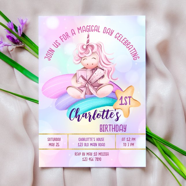 Invitación a la fiesta de cumpleaños del unicornio (Subido por el creador)