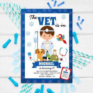 Invitación a la fiesta de cumpleaños del veterinar