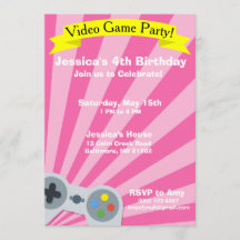 Invitación a la fiesta de cumpleaños del videojueg