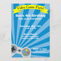 Invitación a la fiesta de cumpleaños del videojueg