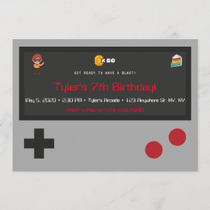 Invitación a la fiesta de cumpleaños del videojueg